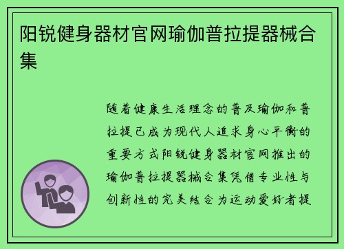 阳锐健身器材官网瑜伽普拉提器械合集